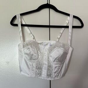Lace Satin Crop Top
